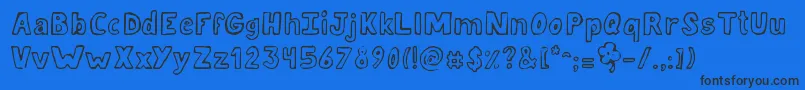 JellykaLuckyDay Font – Black Fonts on Blue Background