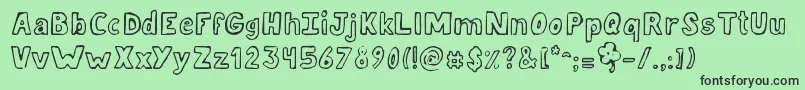 JellykaLuckyDay Font – Black Fonts on Green Background