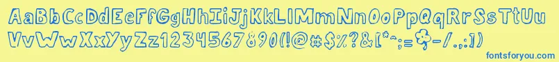 JellykaLuckyDay Font – Blue Fonts on Yellow Background