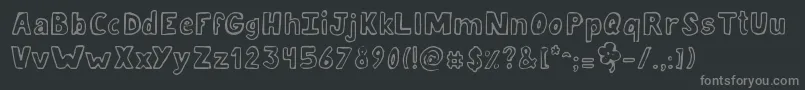 JellykaLuckyDay Font – Gray Fonts on Black Background