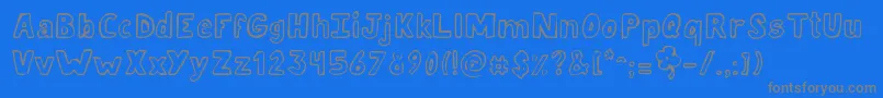 JellykaLuckyDay-Schriftart – Graue Schriften auf blauem Hintergrund
