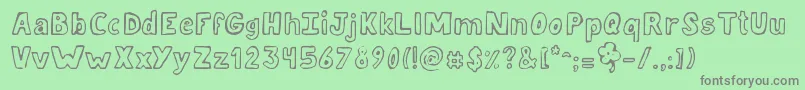 JellykaLuckyDay Font – Gray Fonts on Green Background