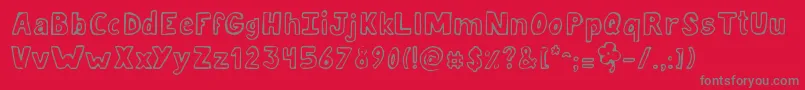 JellykaLuckyDay Font – Gray Fonts on Red Background