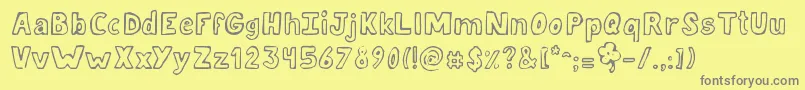 JellykaLuckyDay Font – Gray Fonts on Yellow Background