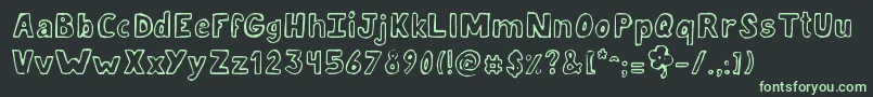 JellykaLuckyDay Font – Green Fonts on Black Background