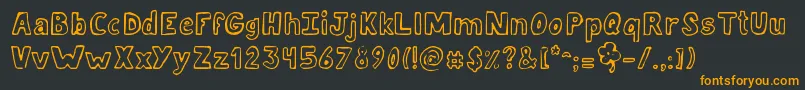 JellykaLuckyDay Font – Orange Fonts on Black Background