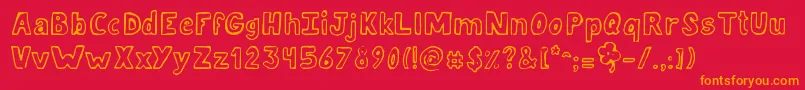 JellykaLuckyDay Font – Orange Fonts on Red Background