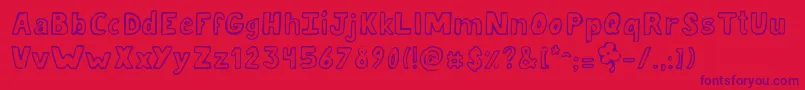 JellykaLuckyDay Font – Purple Fonts on Red Background