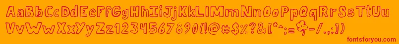 JellykaLuckyDay Font – Red Fonts on Orange Background