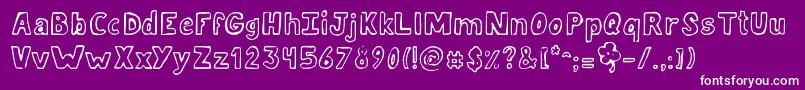 Czcionka JellykaLuckyDay – białe czcionki na fioletowym tle