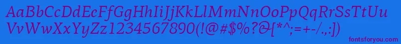 PfagoraserifproItalic Font – Purple Fonts on Blue Background