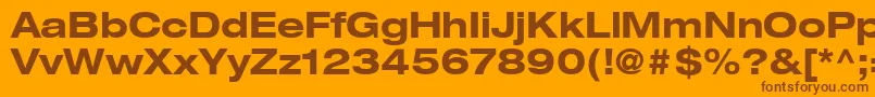 ContextRepriseExpandedSsiBoldExpanded-Schriftart – Braune Schriften auf orangefarbenem Hintergrund