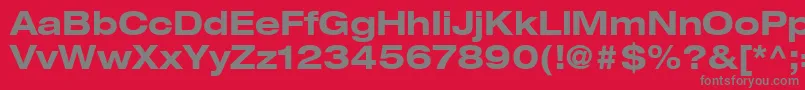 ContextRepriseExpandedSsiBoldExpanded-Schriftart – Graue Schriften auf rotem Hintergrund