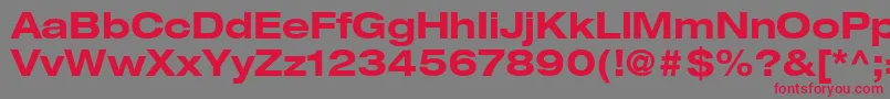 ContextRepriseExpandedSsiBoldExpanded-Schriftart – Rote Schriften auf grauem Hintergrund