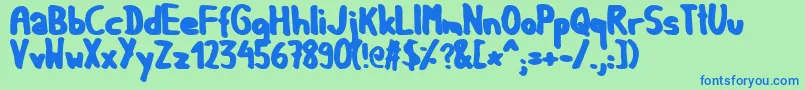 Gfmatildabold Font – Blue Fonts on Green Background