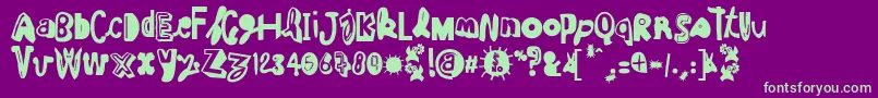 CruelSun Font – Green Fonts on Purple Background