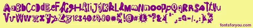 CruelSun Font – Purple Fonts on Yellow Background