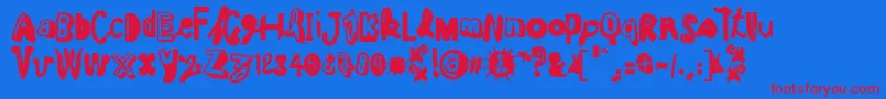 CruelSun Font – Red Fonts on Blue Background