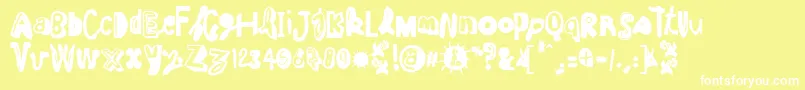 フォントCruelSun – 黄色い背景に白い文字