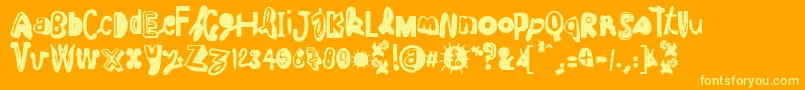 フォントCruelSun – オレンジの背景に黄色の文字