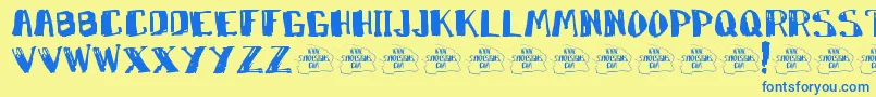 Marko Font – Blue Fonts on Yellow Background