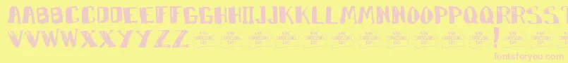 Marko-fontti – vaaleanpunaiset fontit keltaisella taustalla