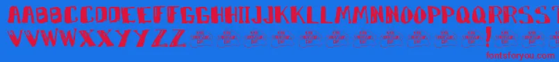 Marko-fontti – punaiset fontit sinisellä taustalla