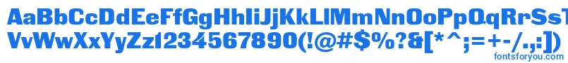 フォントBlackgroteskc – 白い背景に青い文字