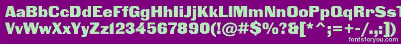 フォントBlackgroteskc – 紫の背景に緑のフォント