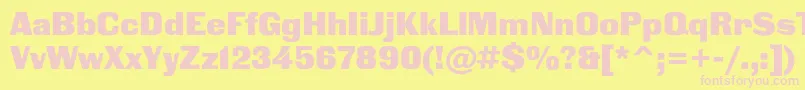 Blackgroteskc Font – Pink Fonts on Yellow Background