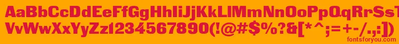 Blackgroteskc Font – Red Fonts on Orange Background