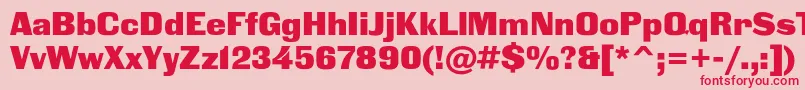 フォントBlackgroteskc – ピンクの背景に赤い文字