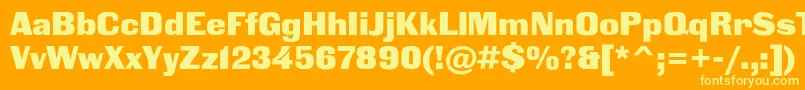 フォントBlackgroteskc – オレンジの背景に黄色の文字