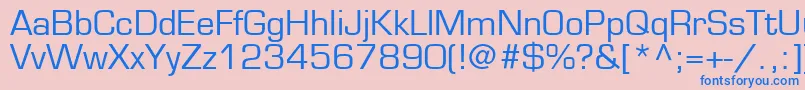 EurostileLtMedium-Schriftart – Blaue Schriften auf rosa Hintergrund