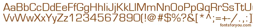 EurostileLtMedium-fontti – ruskeat fontit valkoisella taustalla