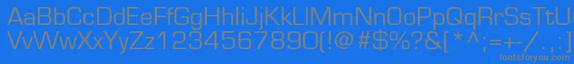 フォントEurostileLtMedium – 青い背景に灰色の文字