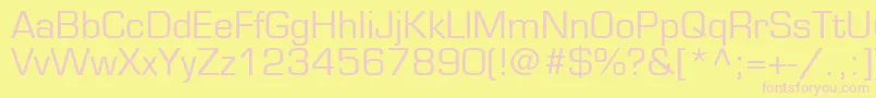 フォントEurostileLtMedium – ピンクのフォント、黄色の背景