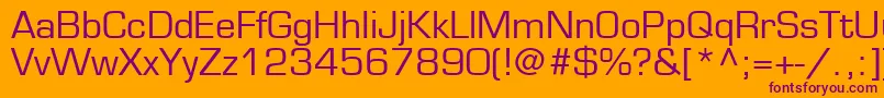EurostileLtMedium-Schriftart – Violette Schriften auf orangefarbenem Hintergrund