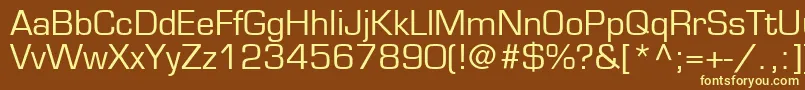 EurostileLtMedium Font – Yellow Fonts on Brown Background