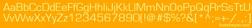 Czcionka EurostileLtMedium – żółte czcionki na pomarańczowym tle