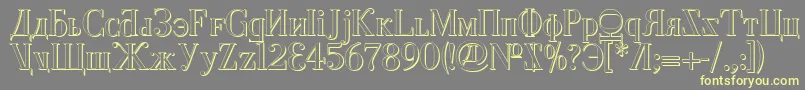 CyberiaShadow Font – Yellow Fonts on Gray Background