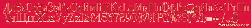 CyberiaShadow Font – Yellow Fonts on Red Background