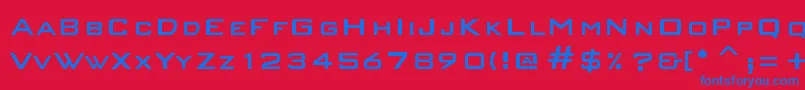 NewAcademy Font – Blue Fonts on Red Background