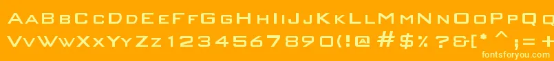NewAcademy Font – Yellow Fonts on Orange Background
