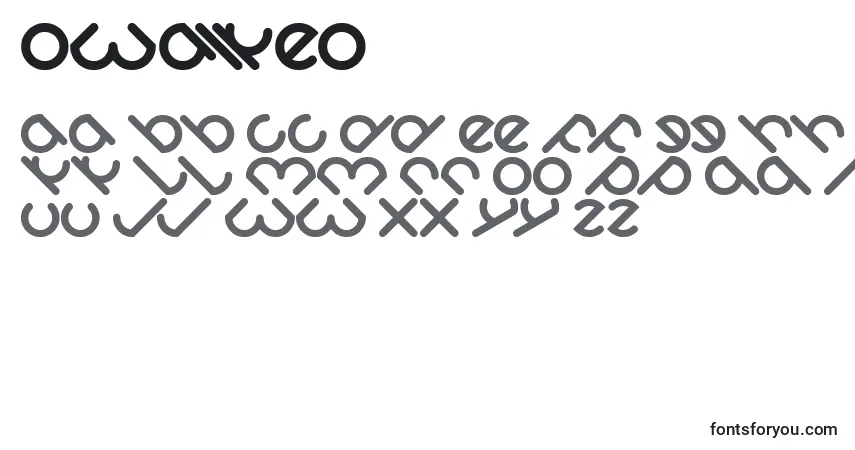 Schriftart Owaikeo – Alphabet, Zahlen, spezielle Symbole