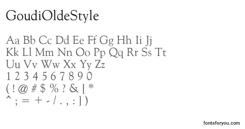 Fuente GoudiOldeStyle - alfabeto, números, caracteres especiales