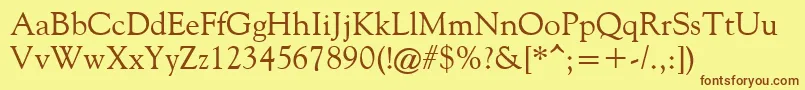 GoudiOldeStyle Font – Brown Fonts on Yellow Background