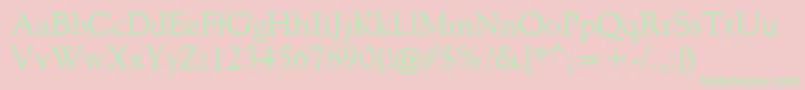 GoudiOldeStyle Font – Green Fonts on Pink Background