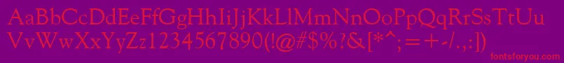 GoudiOldeStyle Font – Red Fonts on Purple Background