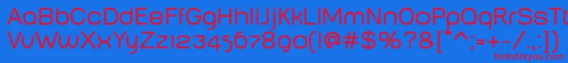 BabyMineplump-fontti – punaiset fontit sinisellä taustalla